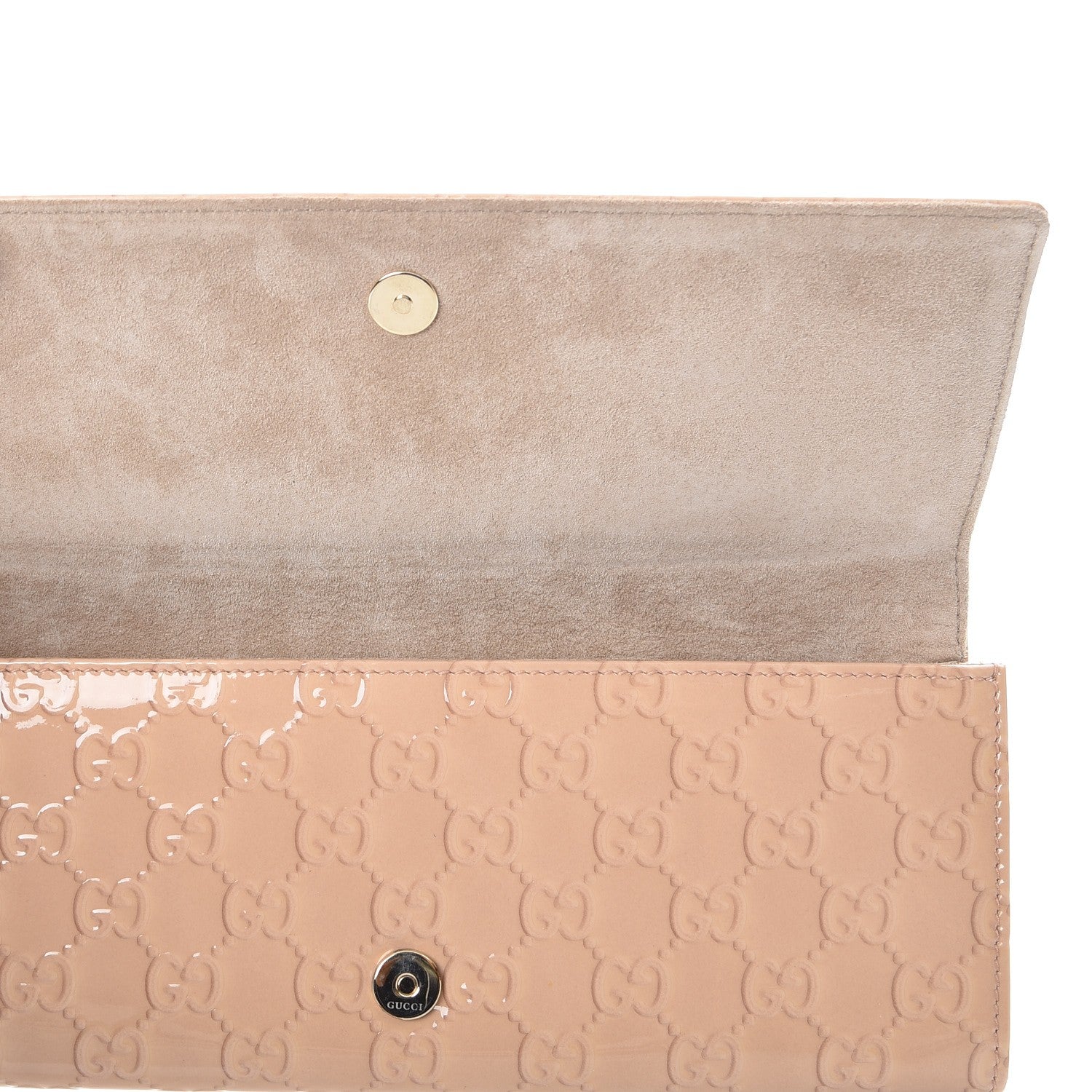 Gucci Patent Guccissima Small Broadway Clutch Dark Cipria 8 of 8