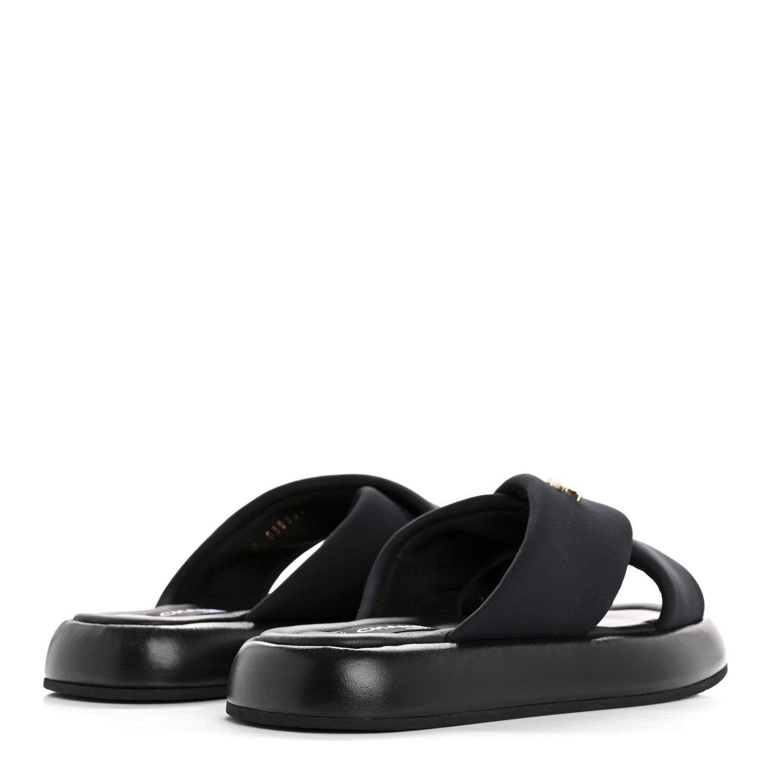 Chanel Fabric CC Mules Sandals 37 Black 5 of 10