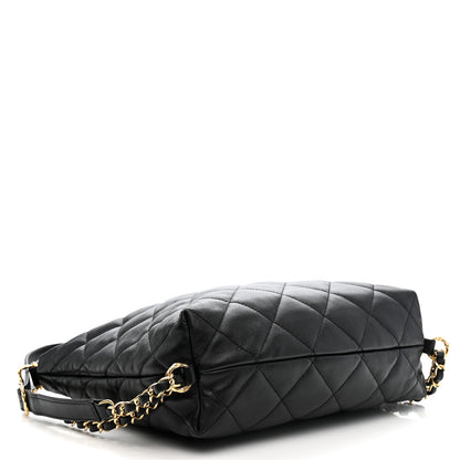 Chanel Lambskin Quilted Maxi Hobo Black 4 of 10