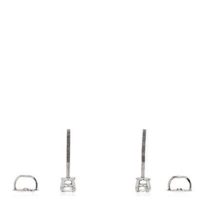 Tiffany Platinum Diamond .34ctw Solitaire Earrings 3 of 5