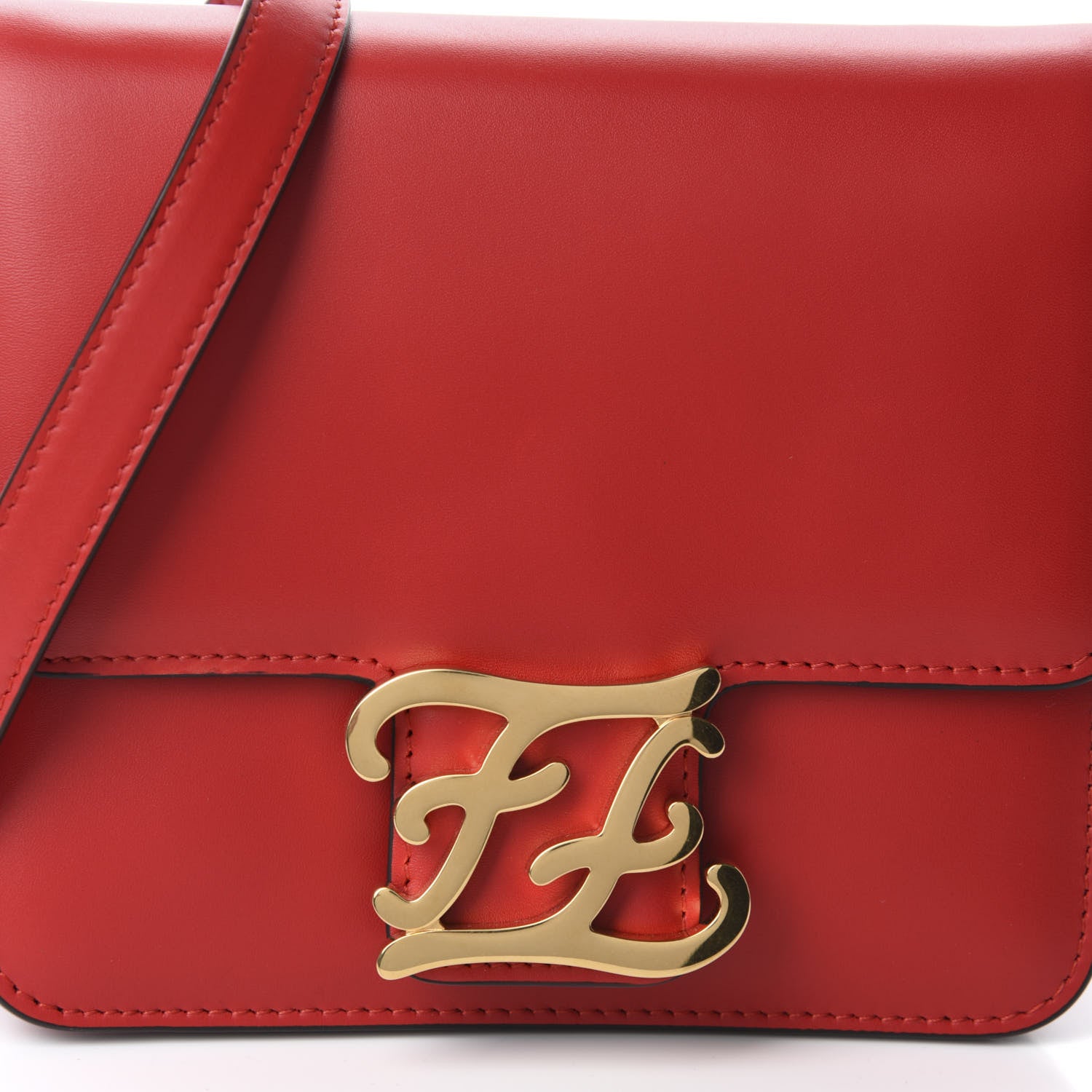 Fendi Vitello King Karligraphy Crossbody Bag Fuoco 10 of 11
