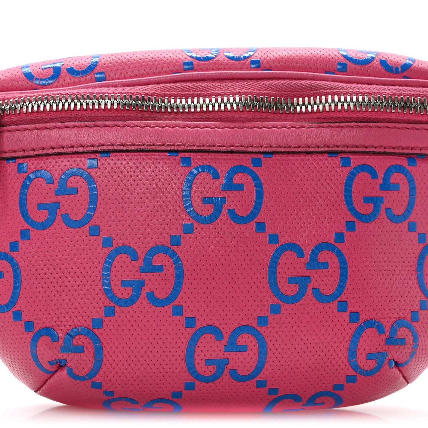 Calfskin GG Tennis Bi-Color Embossed Belt Bag Modern Fucsia Modern Blue