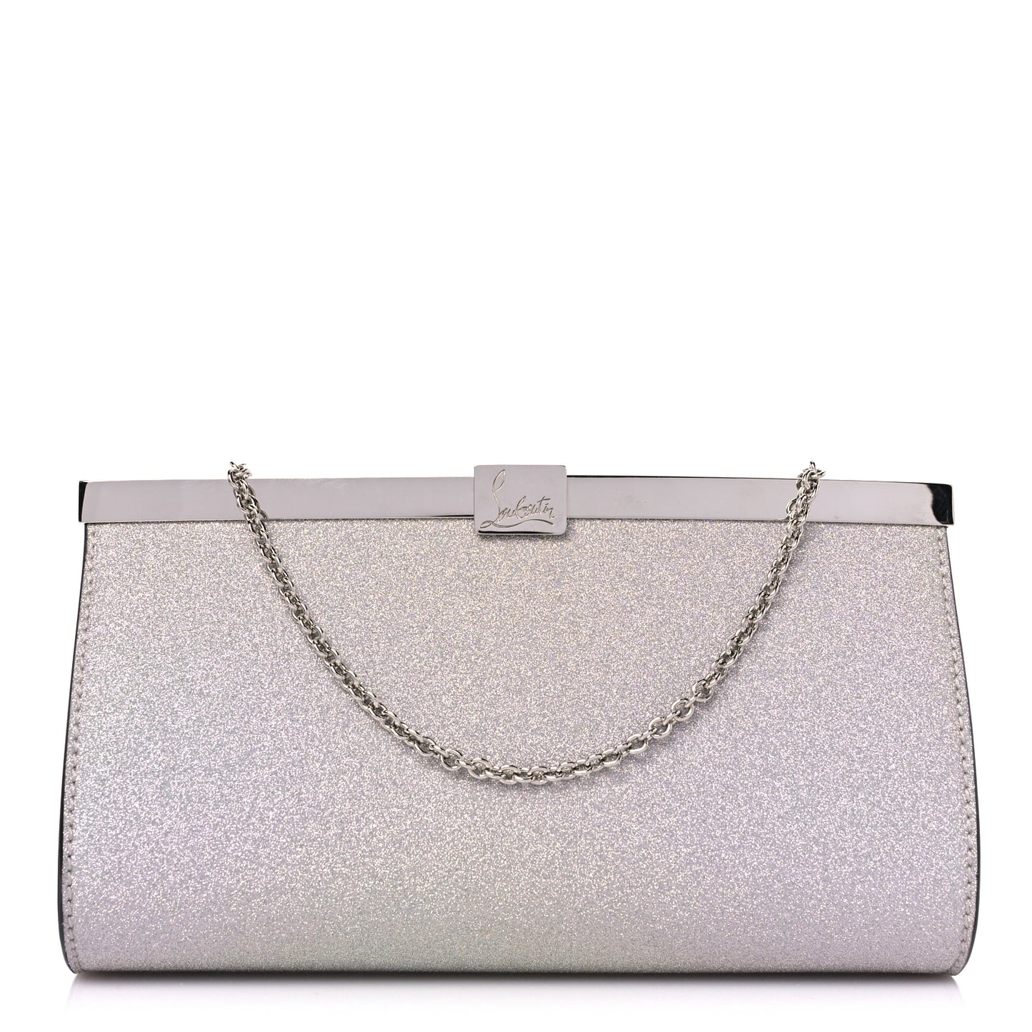Glitter Palmette Clutch Silver
