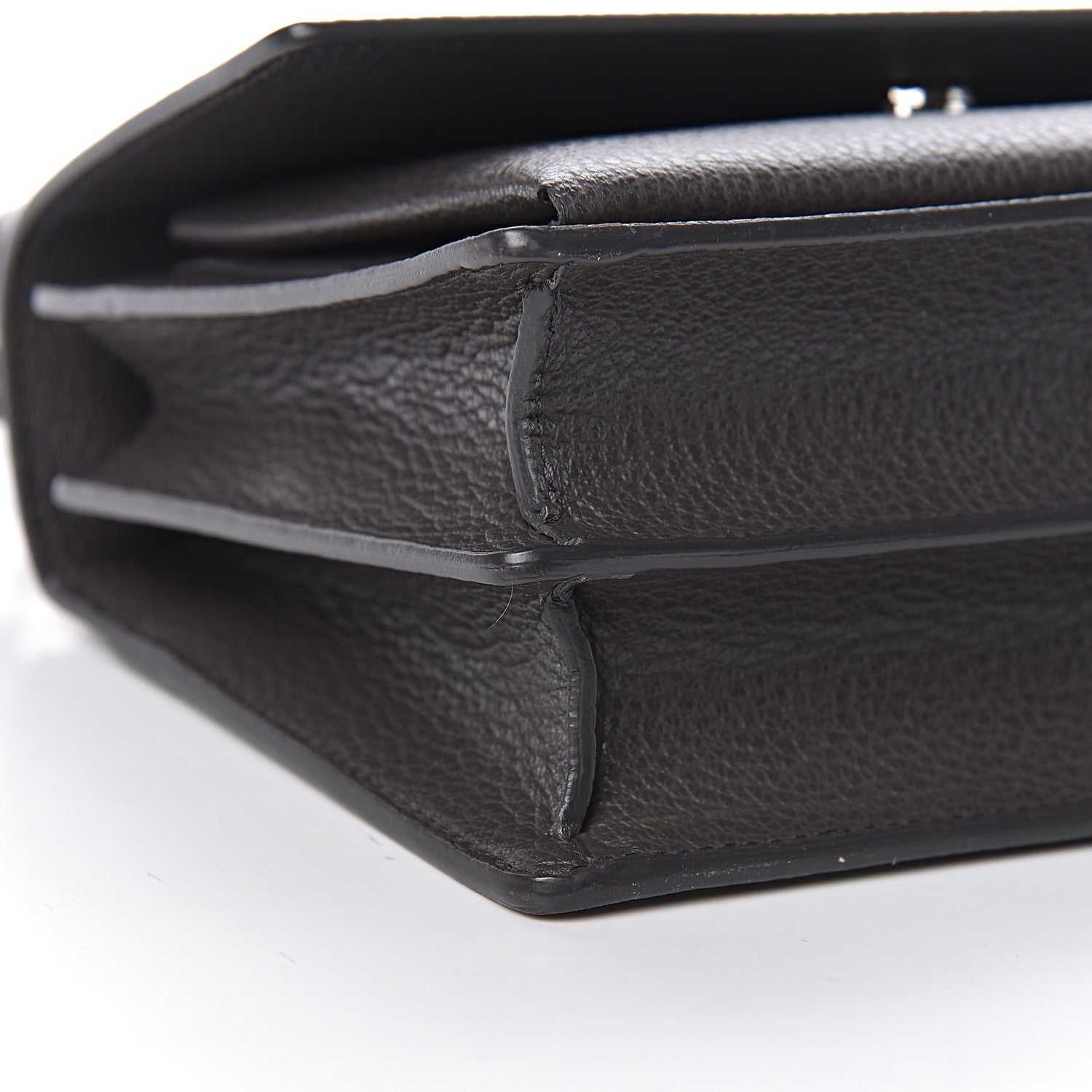 Saint Laurent Grained Calfskin Medium Monogram Sunset Satchel Fog 9 of 12