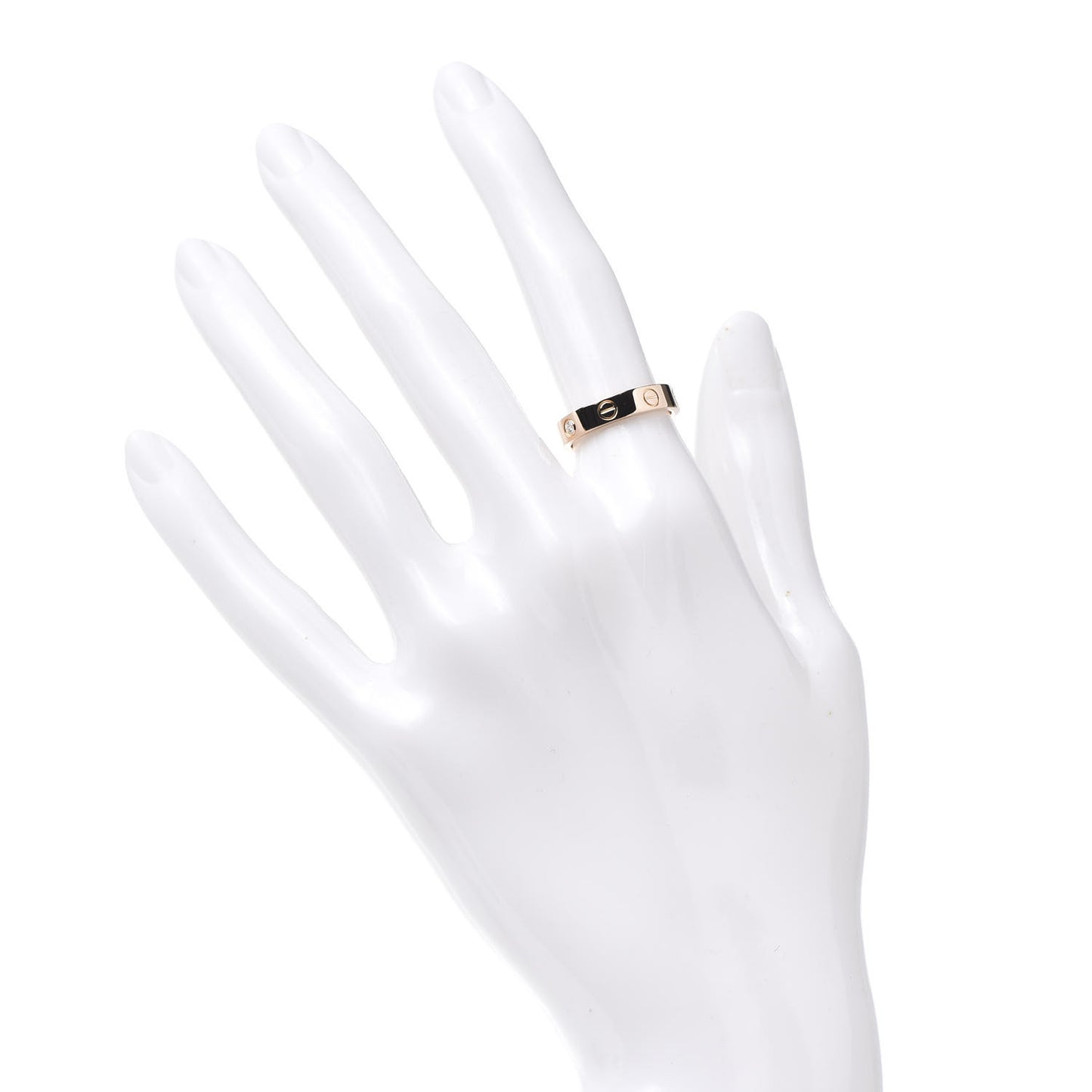 18K Pink Gold Diamond 4mm LOVE Wedding Band Ring 50 5.25