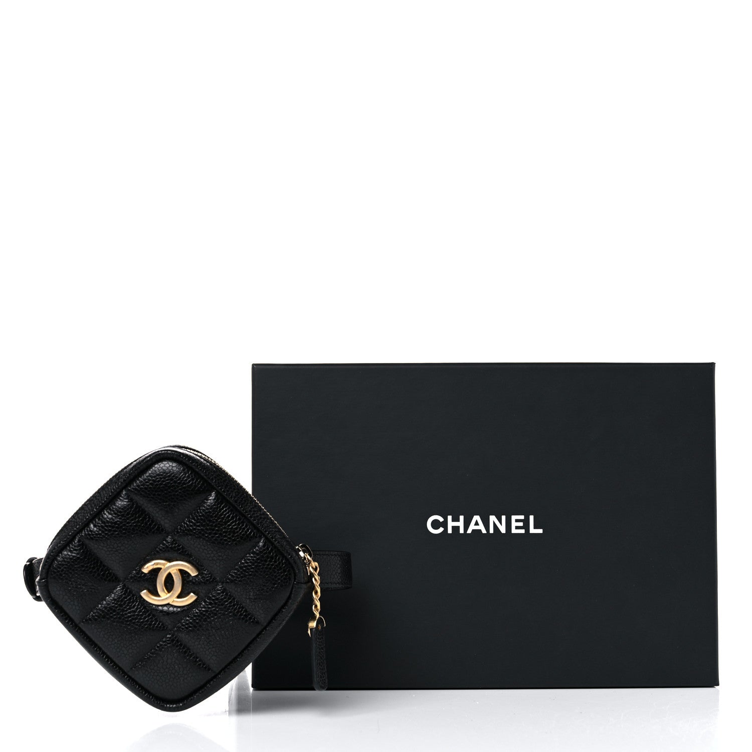 Chanel Caviar Quilted Diamond Belt Coin Purse Black 10 of 10