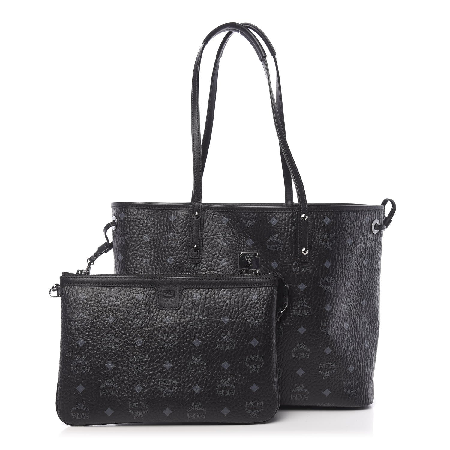 MCM Metallic Galaxy Visetos Medium Project Reversible Shopper Tote Black Multicolor 1 of 18