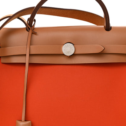 Hermes Vache Hunter Toile Herbag Zip 31 PM Capucine Fauve 8 of 13