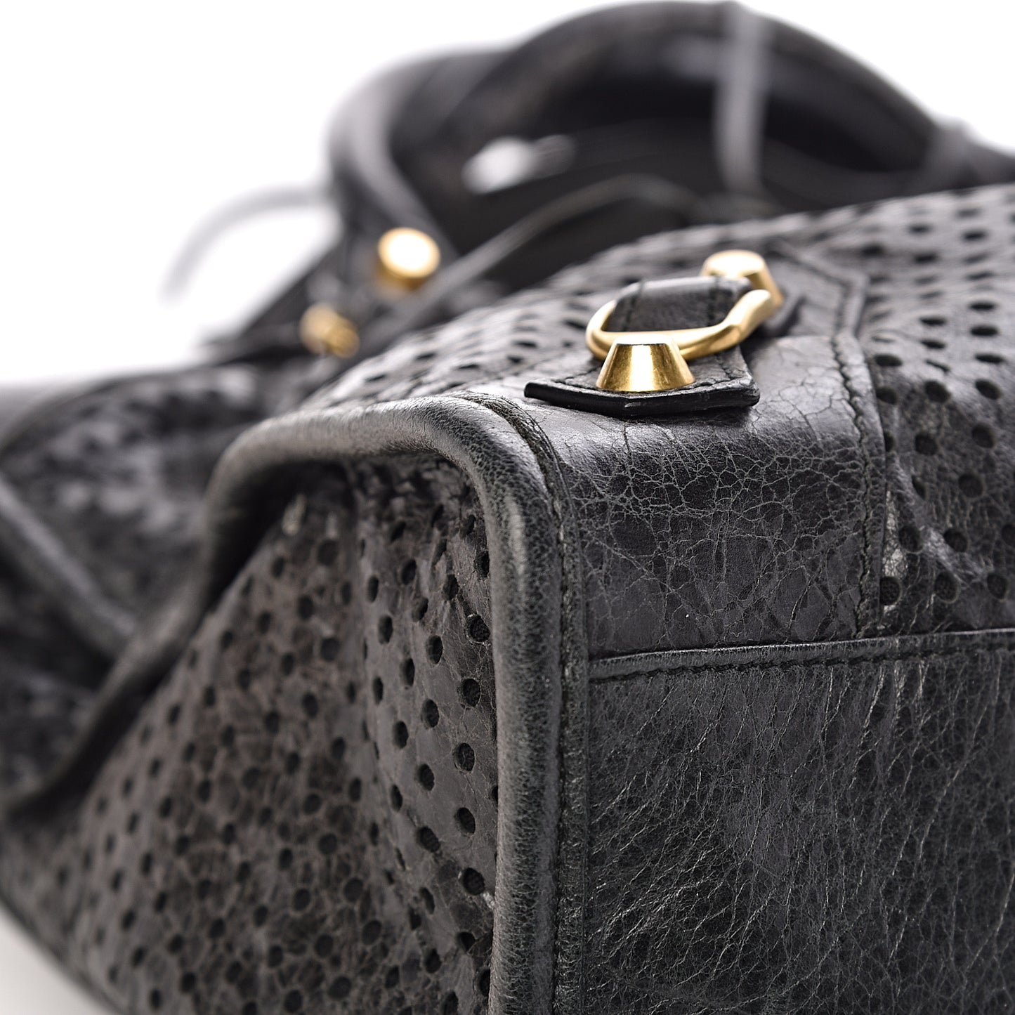Agneau Laser Cut Cross Classic Gold Hardware City Black