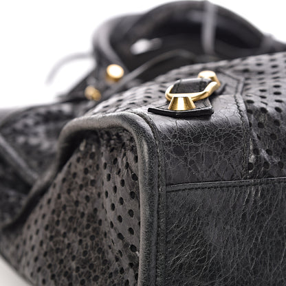 Balenciaga Agneau Laser Cut Cross Classic Gold Hardware City Black 6 of 16