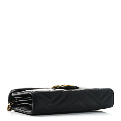 Gucci Calfskin Matelasse GG Marmont Chain Wallet Black 4 of 10
