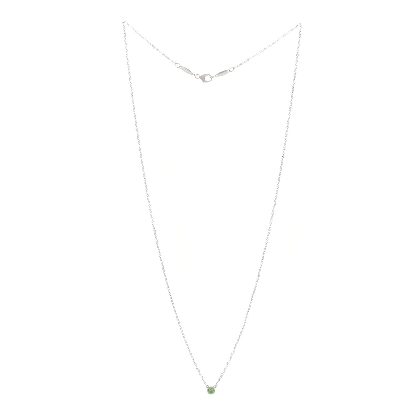 Sterling Silver Tsavorite Garnet Elsa Peretti Color by the Yard Pendant Necklace