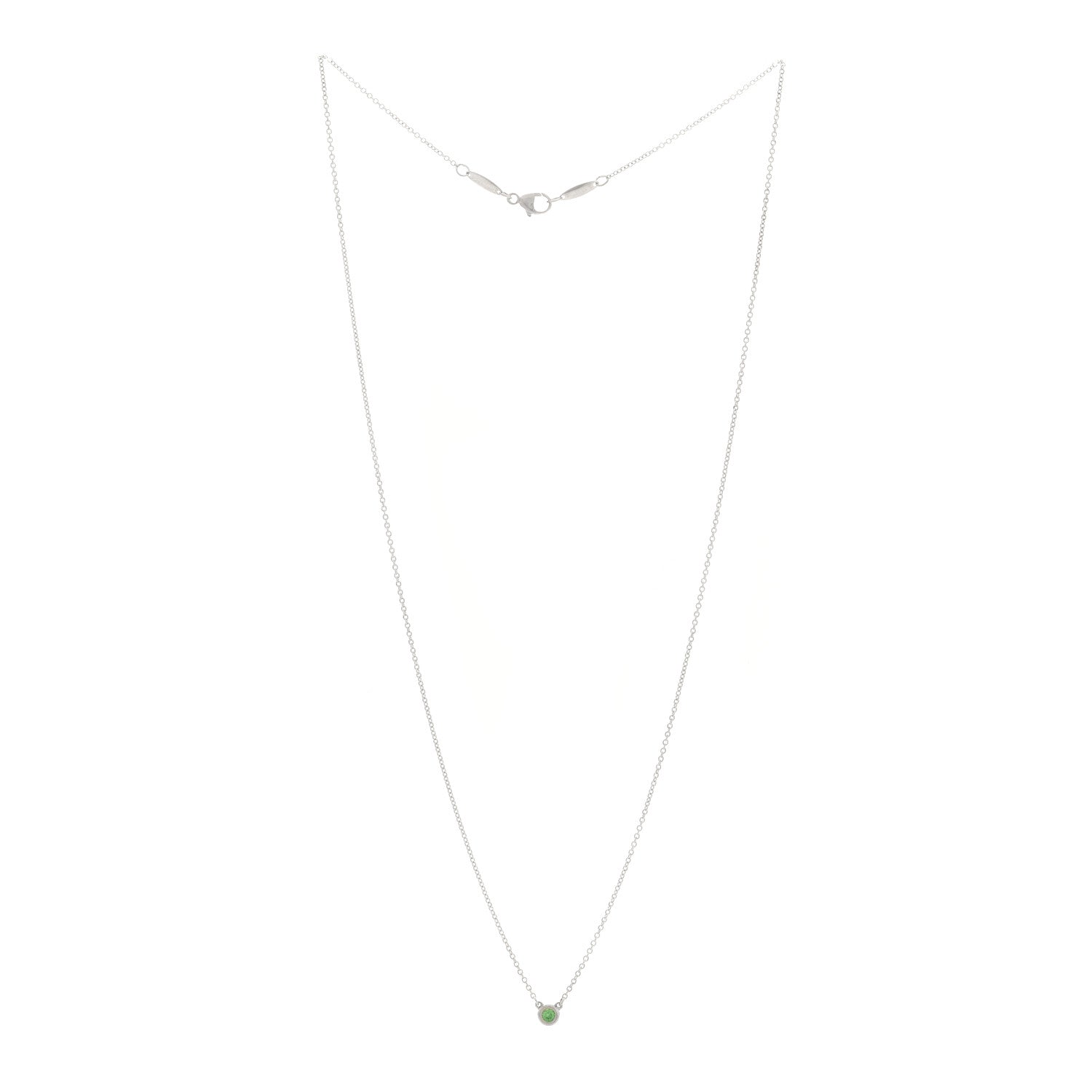 Tiffany Sterling Silver Tsavorite Garnet Elsa Peretti Color by the Yard Pendant Necklace 3 of 5
