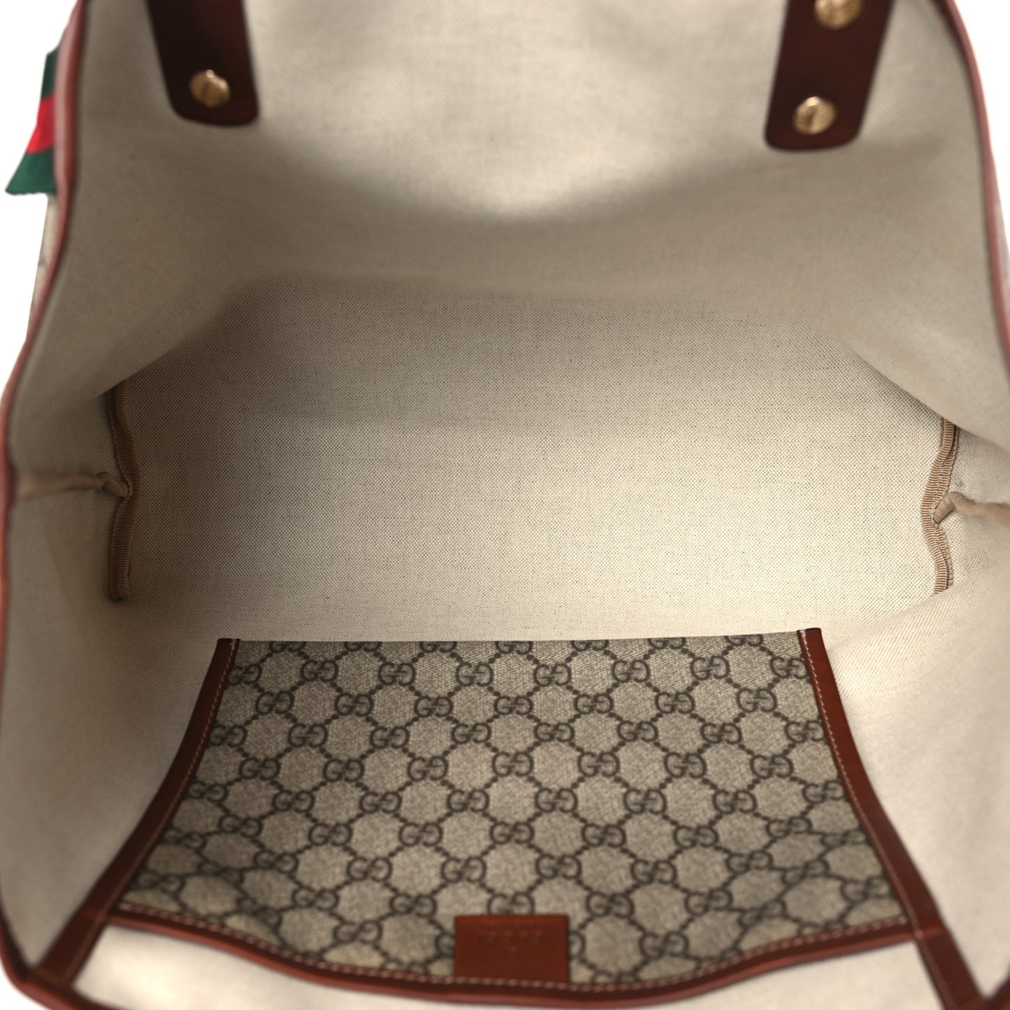 GG Plus Monogram Medium Signature Web Loop Tote Brown