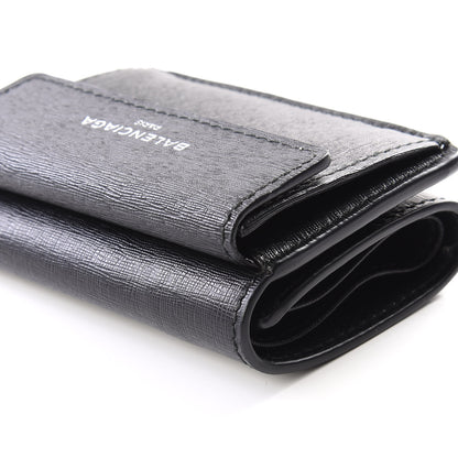 Balenciaga Striped Calfskin Logo Mini Wallet Black 8 of 12