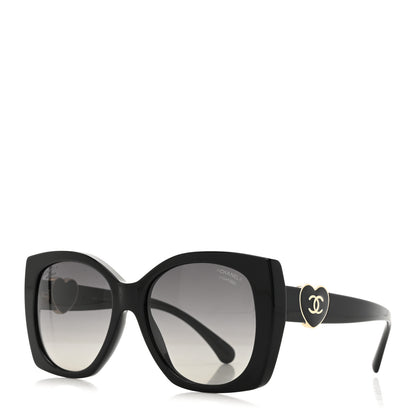 Chanel Acetate Square CC Heart Sunglasses 5519 Black 1 of 8