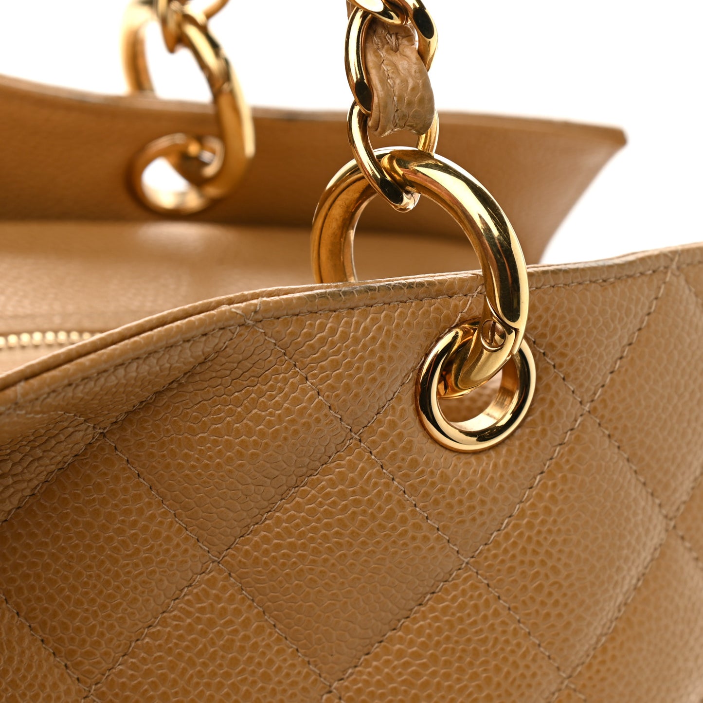 Caviar Quilted Grand Timeless Tote GTT Beige