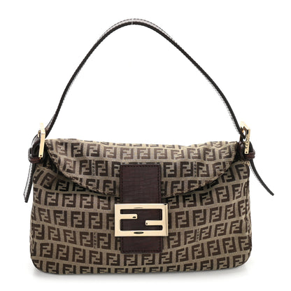 Fendi Zucchino Vitello Baguette Mogano Panna Bruciato 1 of 9