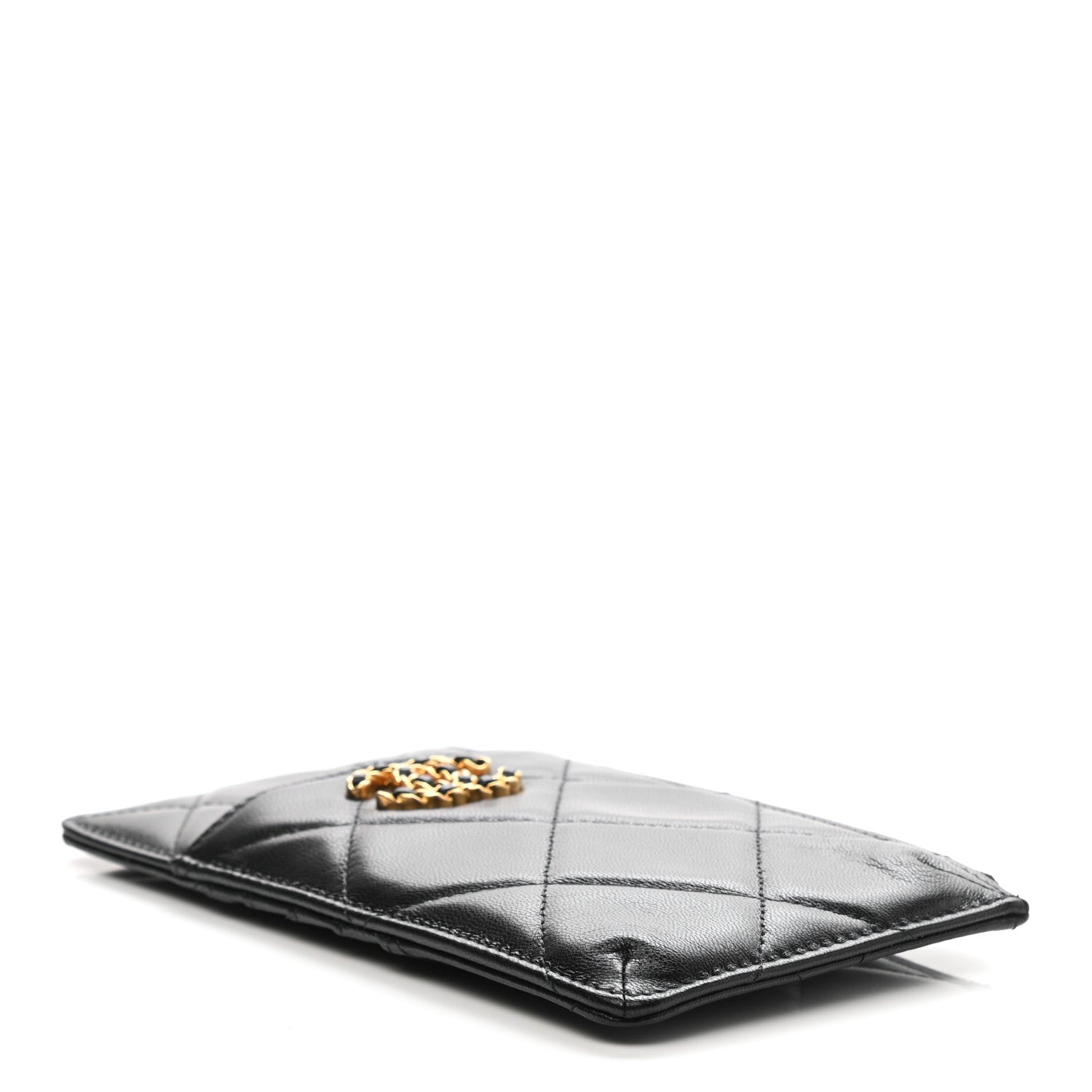 Chanel Lambskin Quilted Chanel 19 Phone and Card Holder Black 4 of 8