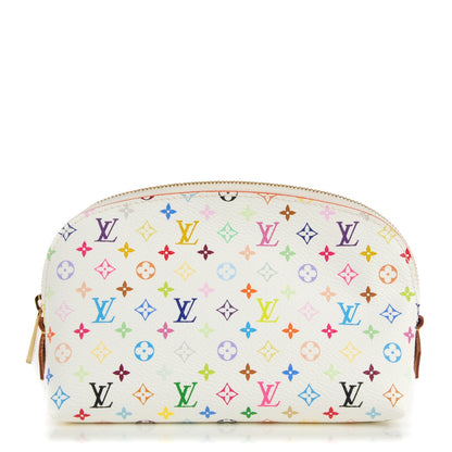 Louis Vuitton Monogram Multicolor Cosmetic Pouch White Litchi 1 of 7