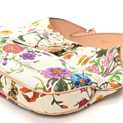 Gucci Canvas Floral Flora Small Jackie O Hobo White 10 of 10