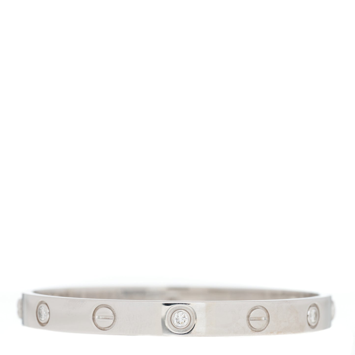 18K White Gold 6 Diamond LOVE Bracelet 16