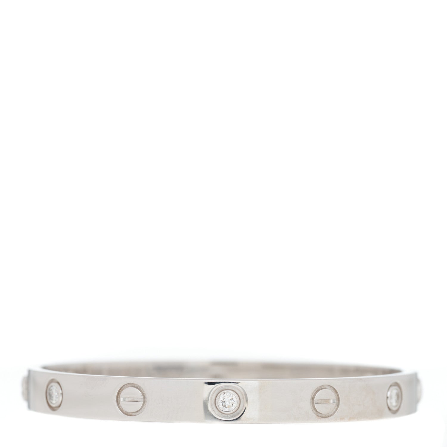 Cartier 18K White Gold 6 Diamond LOVE Bracelet 16 2 of 6
