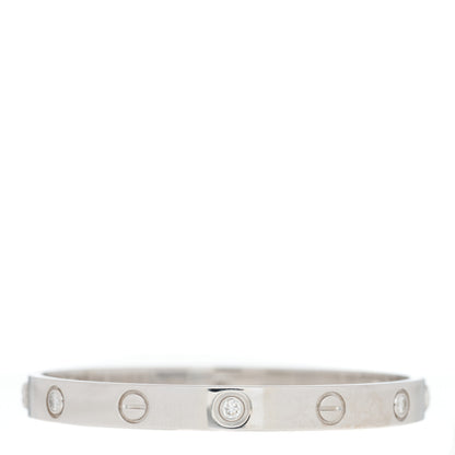 Cartier 18K White Gold 6 Diamond LOVE Bracelet 16 2 of 6
