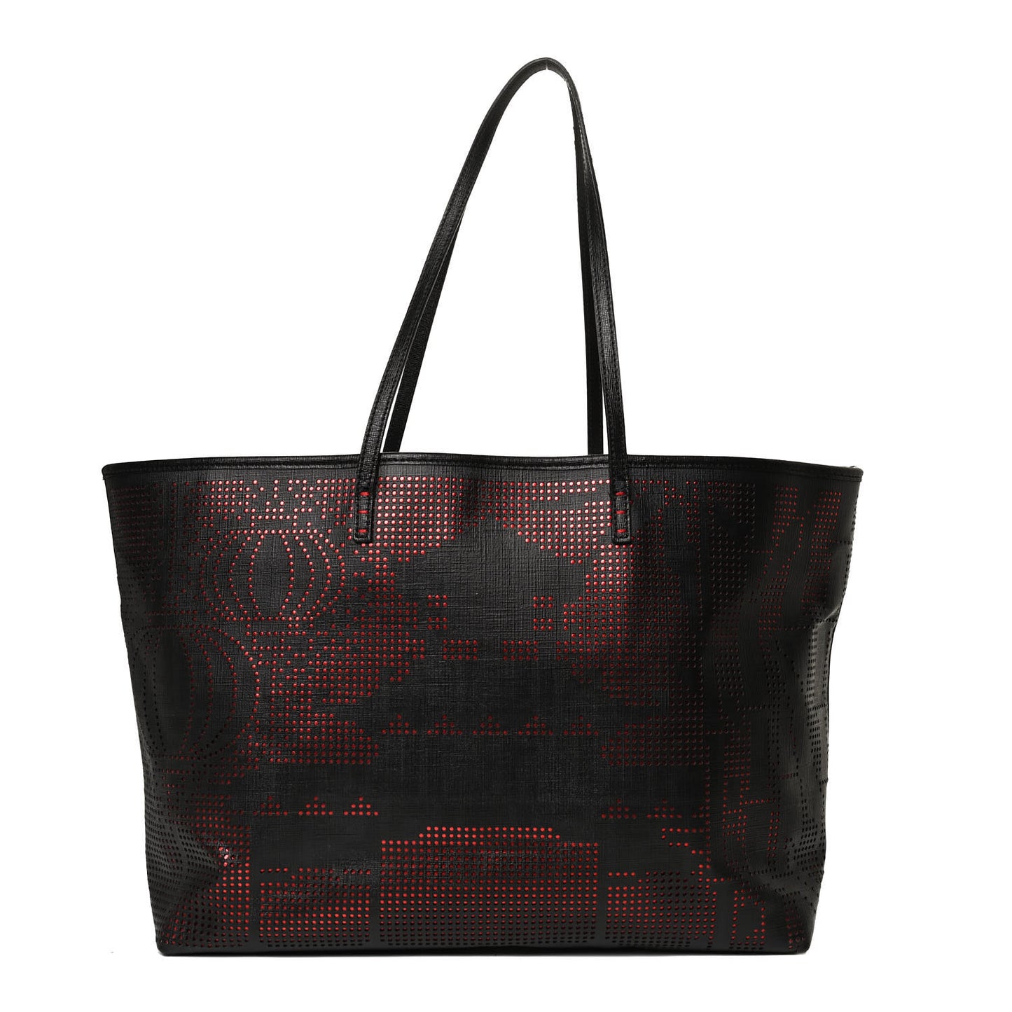 Zucca Lampo Studded Medium Roll Tote Black Rosso