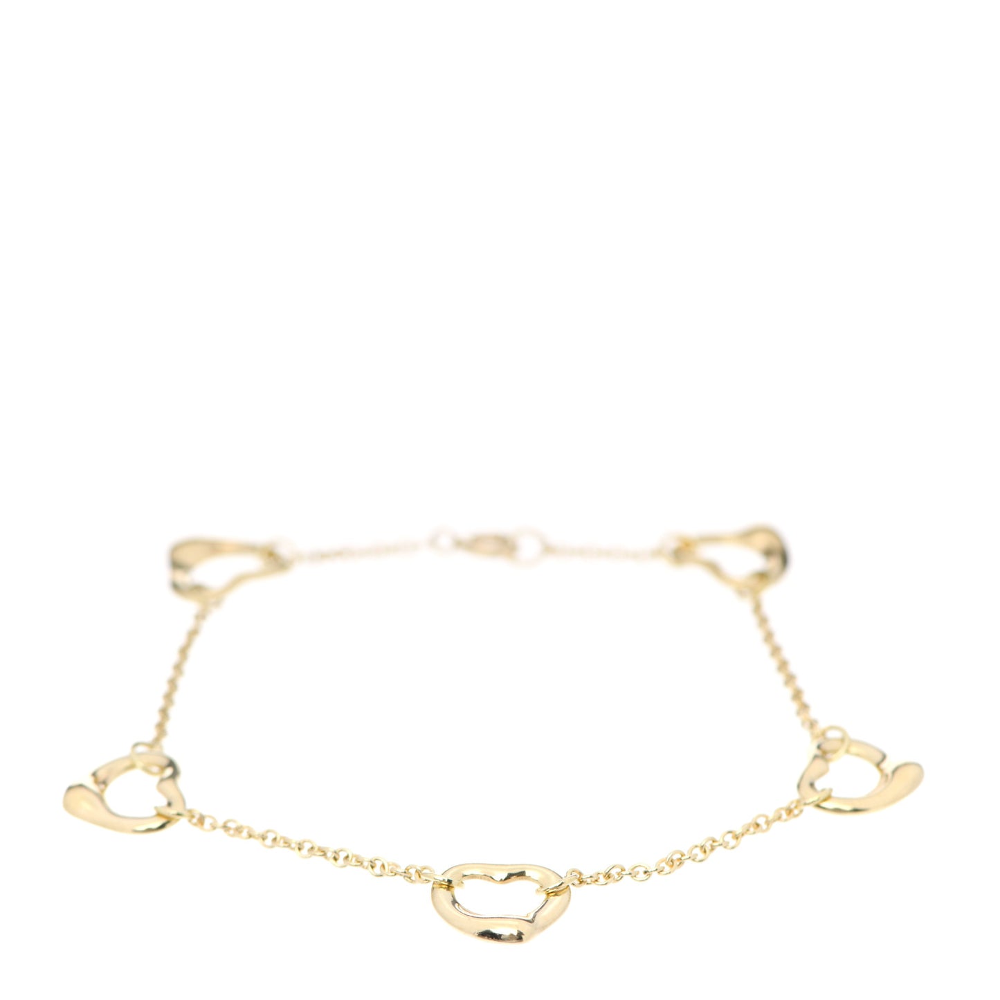 18K Yellow Gold Elsa Peretti 5 Open Heart Bracelet