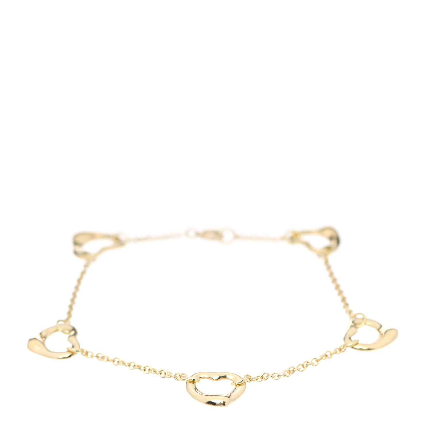 Tiffany 18K Yellow Gold Elsa Peretti 5 Open Heart Bracelet 1 of 4