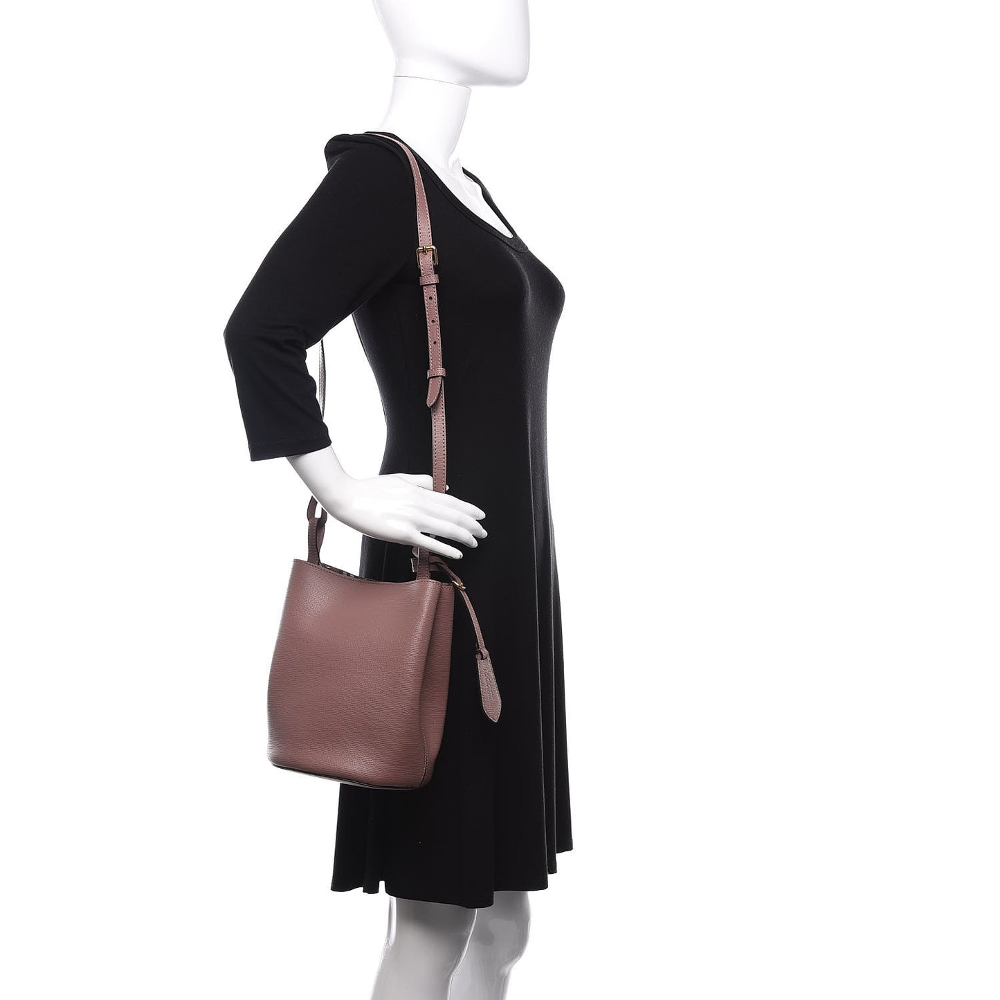 Calfskin Small Lorne Bucket Crossbody Light Elderberry