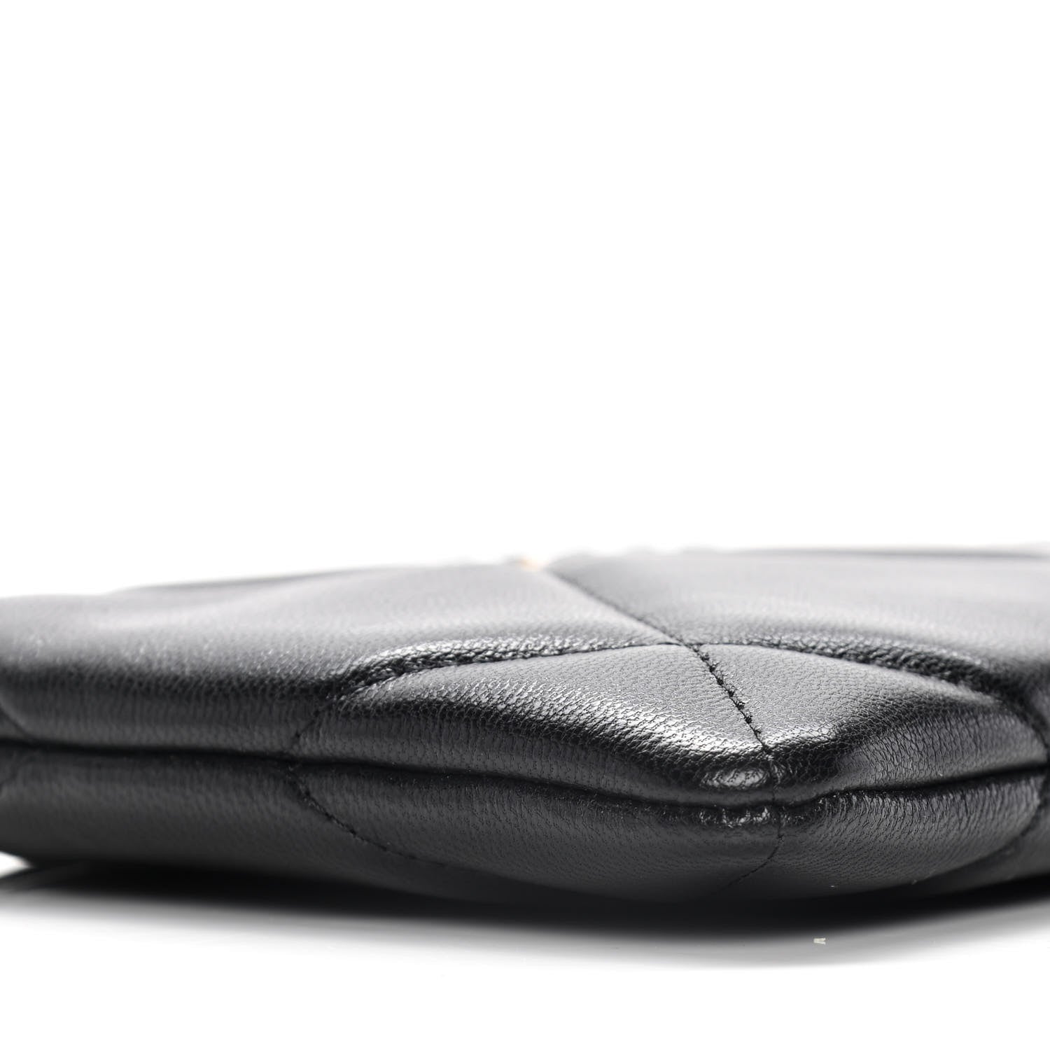 Chanel Shiny Goatskin Quilted Small Chanel 19 Pouch Black 8 of 12