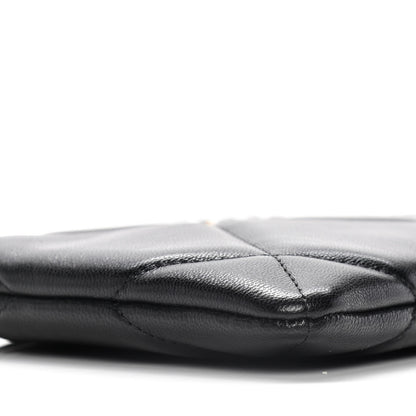 Chanel Shiny Goatskin Quilted Small Chanel 19 Pouch Black 8 of 12