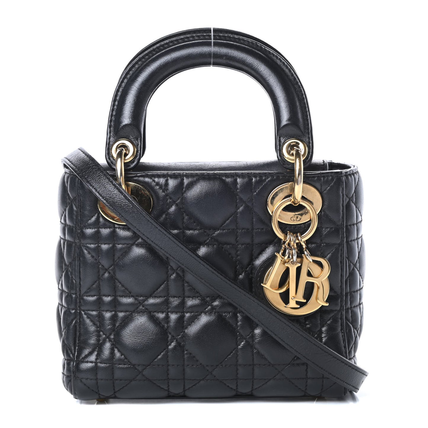 Lambskin Cannage Mini Lady Dior Black