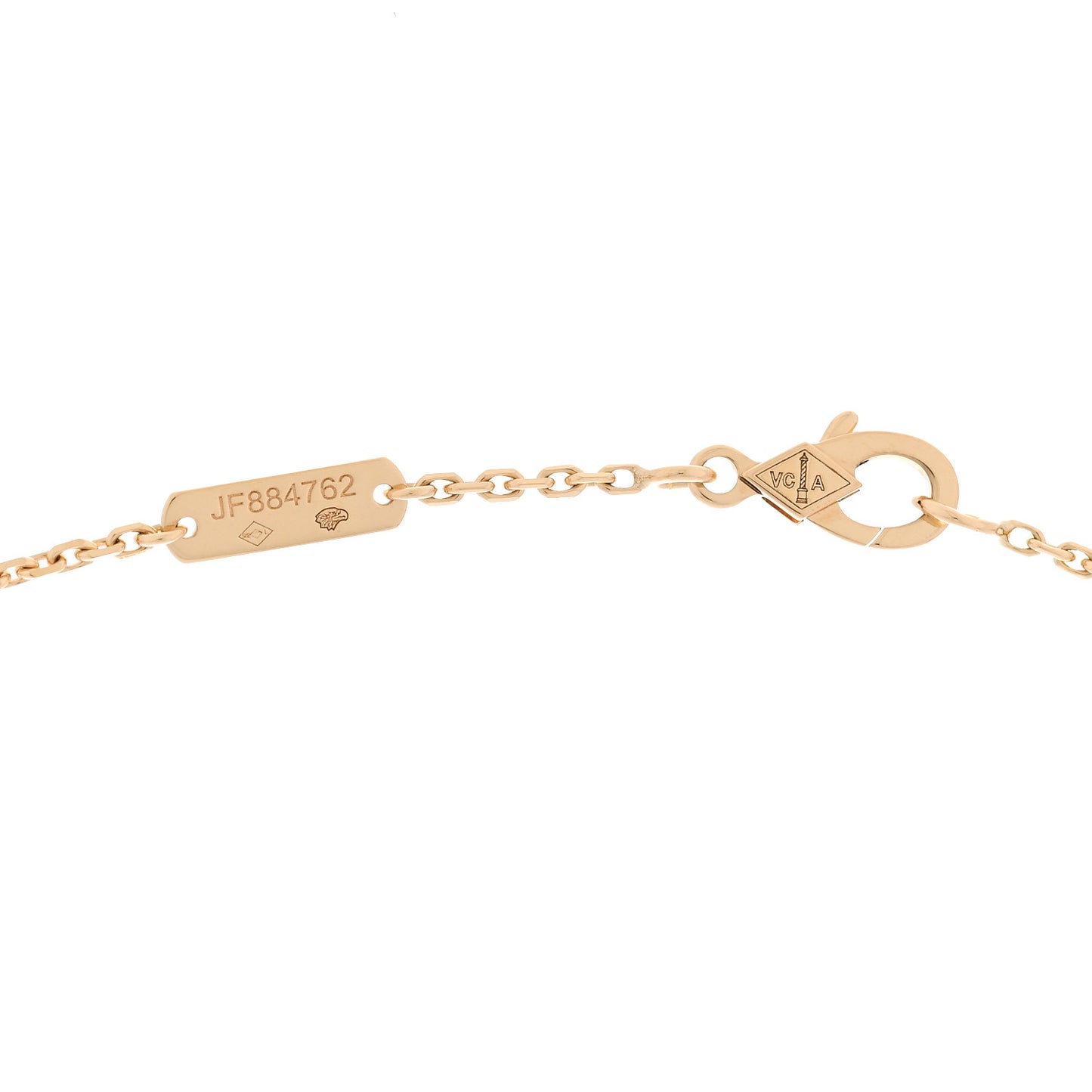 18K Yellow Gold Mother of Pearl Vintage Alhambra Pendant Necklace