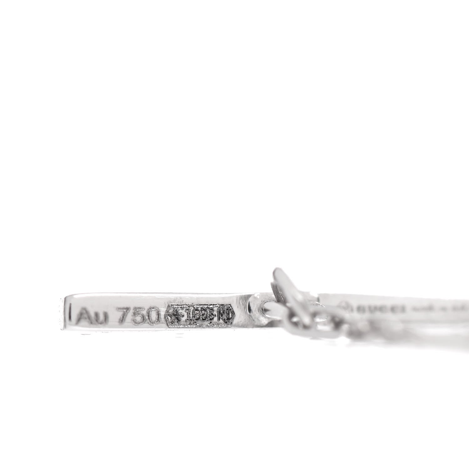 Gucci 18K White Gold Diamond GG Running Bracelet 17 4 of 4
