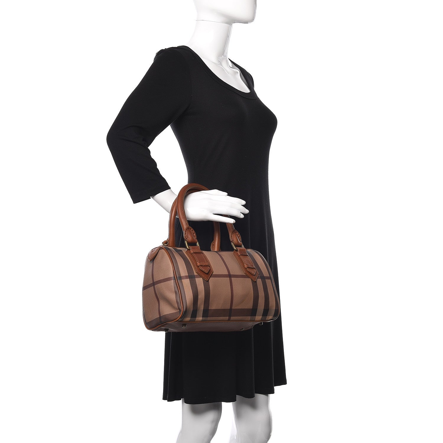 Burberry Smoked Check Small Chester Bowling Bag Brown 2 of 17
