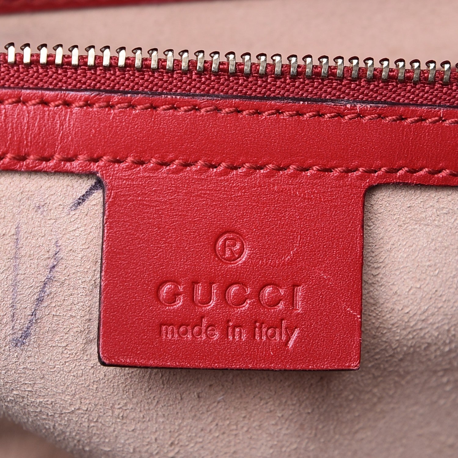 Gucci Guccissima Signature Medium Padlock Top Handle Bag Hibiscus Red 7 of 18