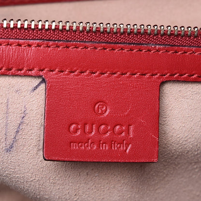 Gucci Guccissima Signature Medium Padlock Top Handle Bag Hibiscus Red 7 of 18