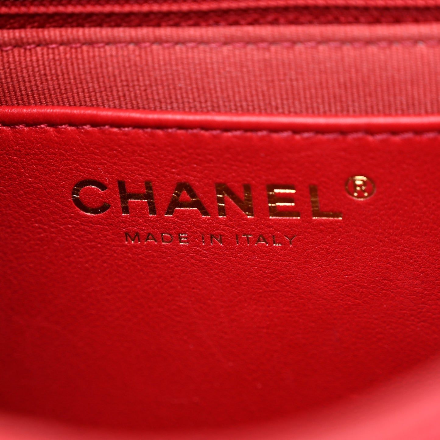 Calfskin Quilted Mini Charms Flap Red