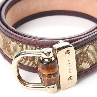 Gucci Monogram Bamboo Belt 80 32 Brown 7 of 9