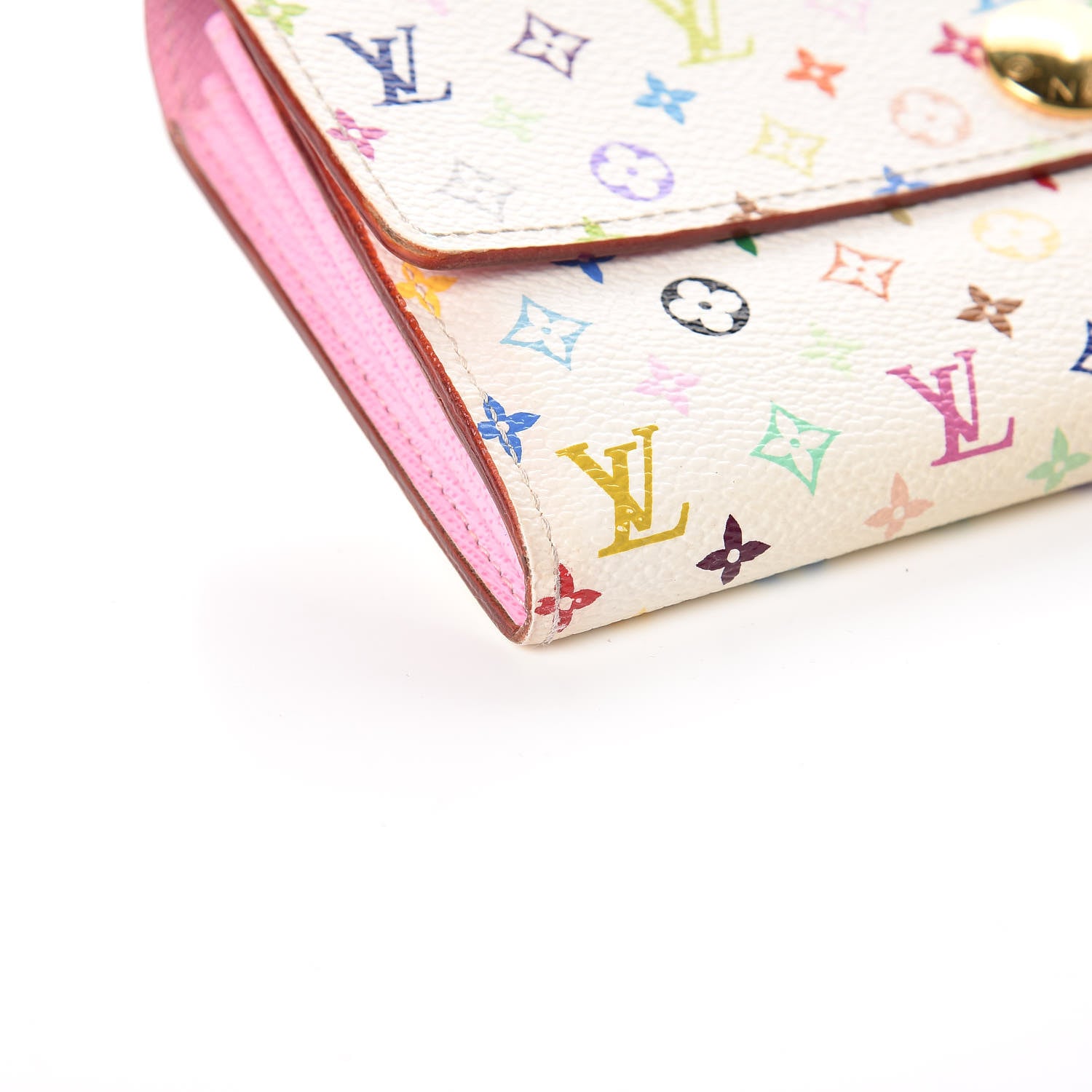 Louis Vuitton Monogram Multicolor Sarah Wallet White Litchi 9 of 14