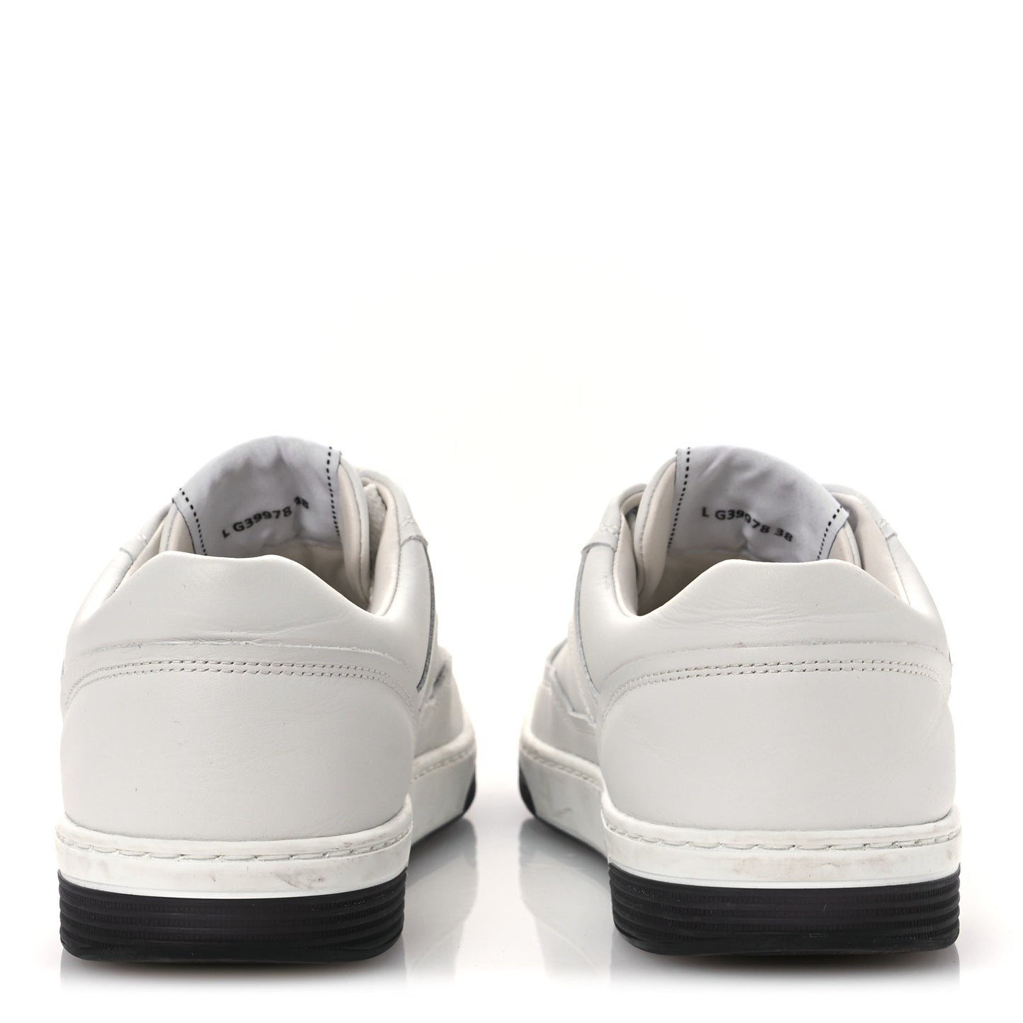 Calfskin CC Womens Sneakers 38 White Black