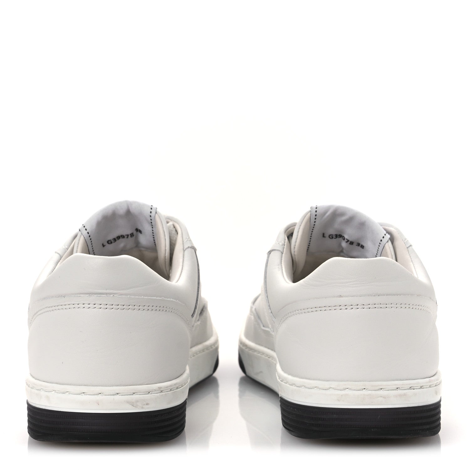 Chanel Calfskin CC Womens Sneakers 38 White Black 6 of 13