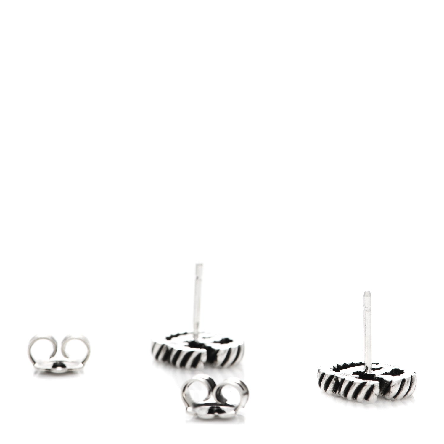 Gucci Sterling Silver Torchon Double G Earrings 3 of 5
