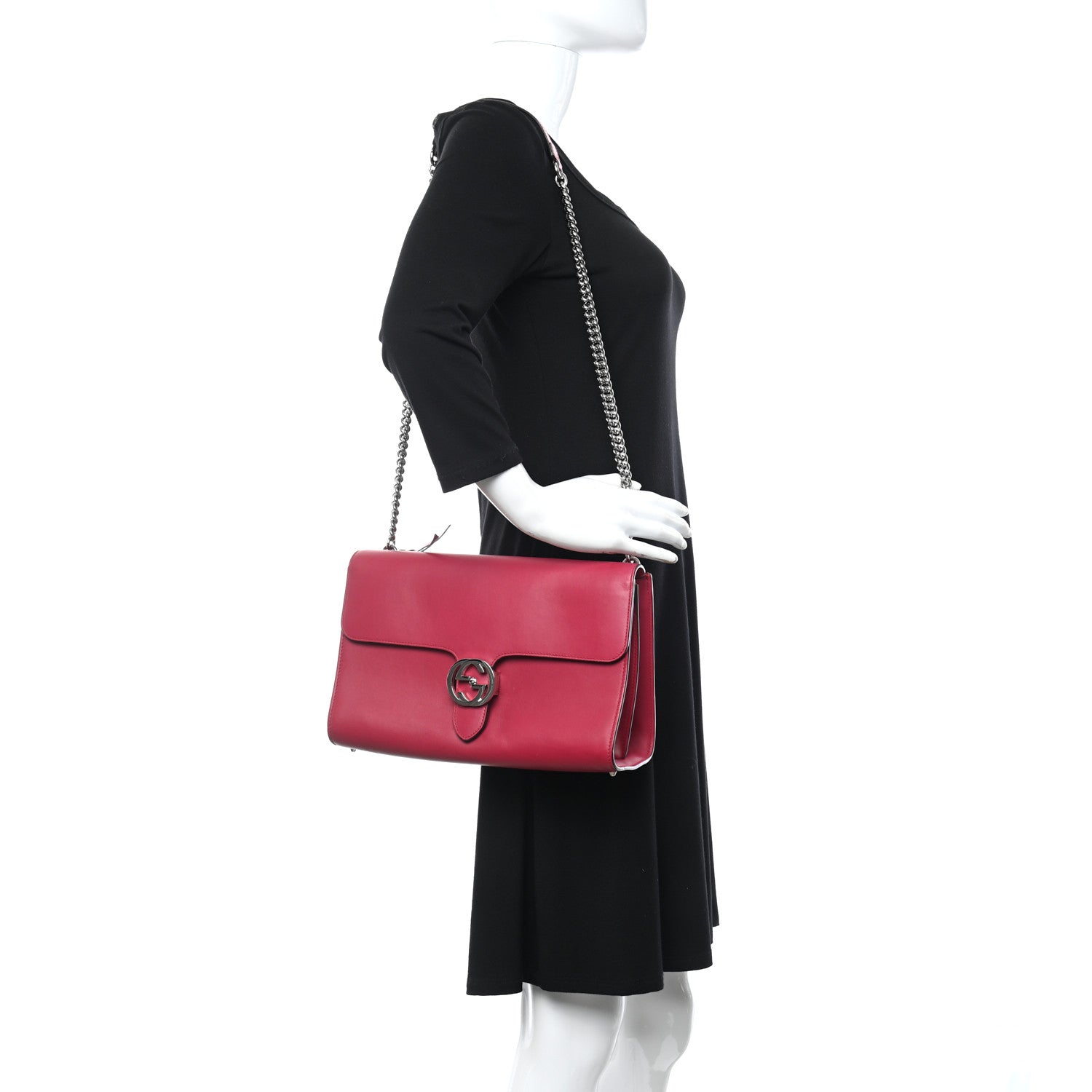 Gucci Moon Calfskin Medium Interlocking G Shoulder Bag Petunia 2 of 21