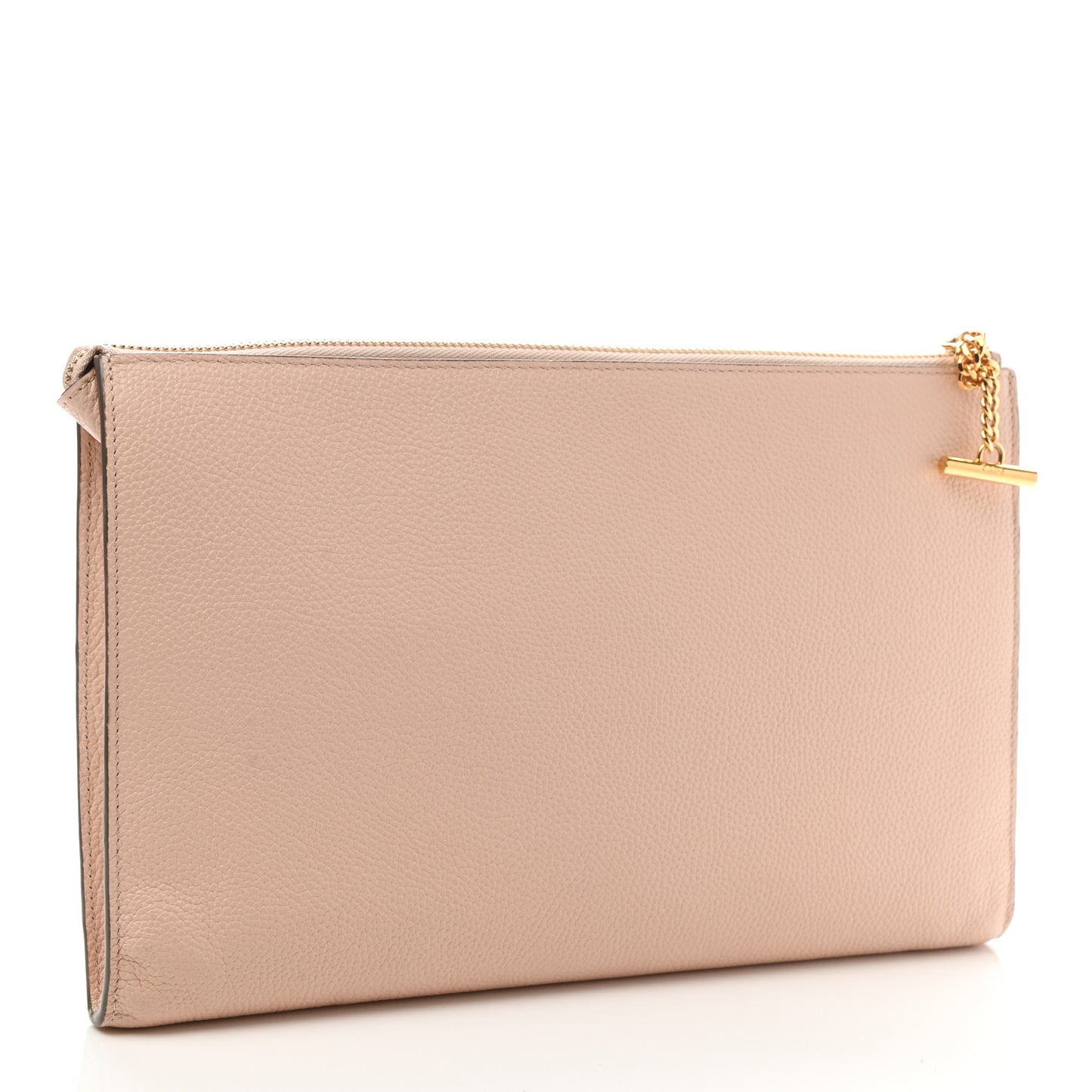 Grained Calfskin Joe Clutch Cement Pink