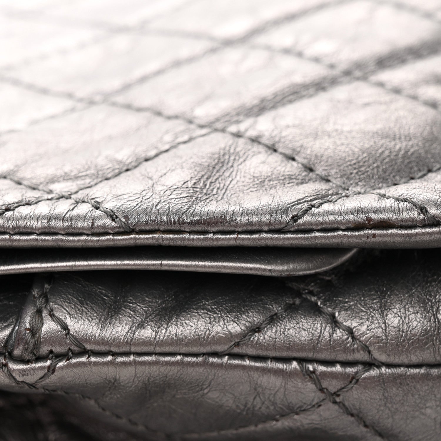 Chanel Metallic Aged Calfskin Quilted 2.55 Reissue 227 Flap Dark Silver 19 of 21
