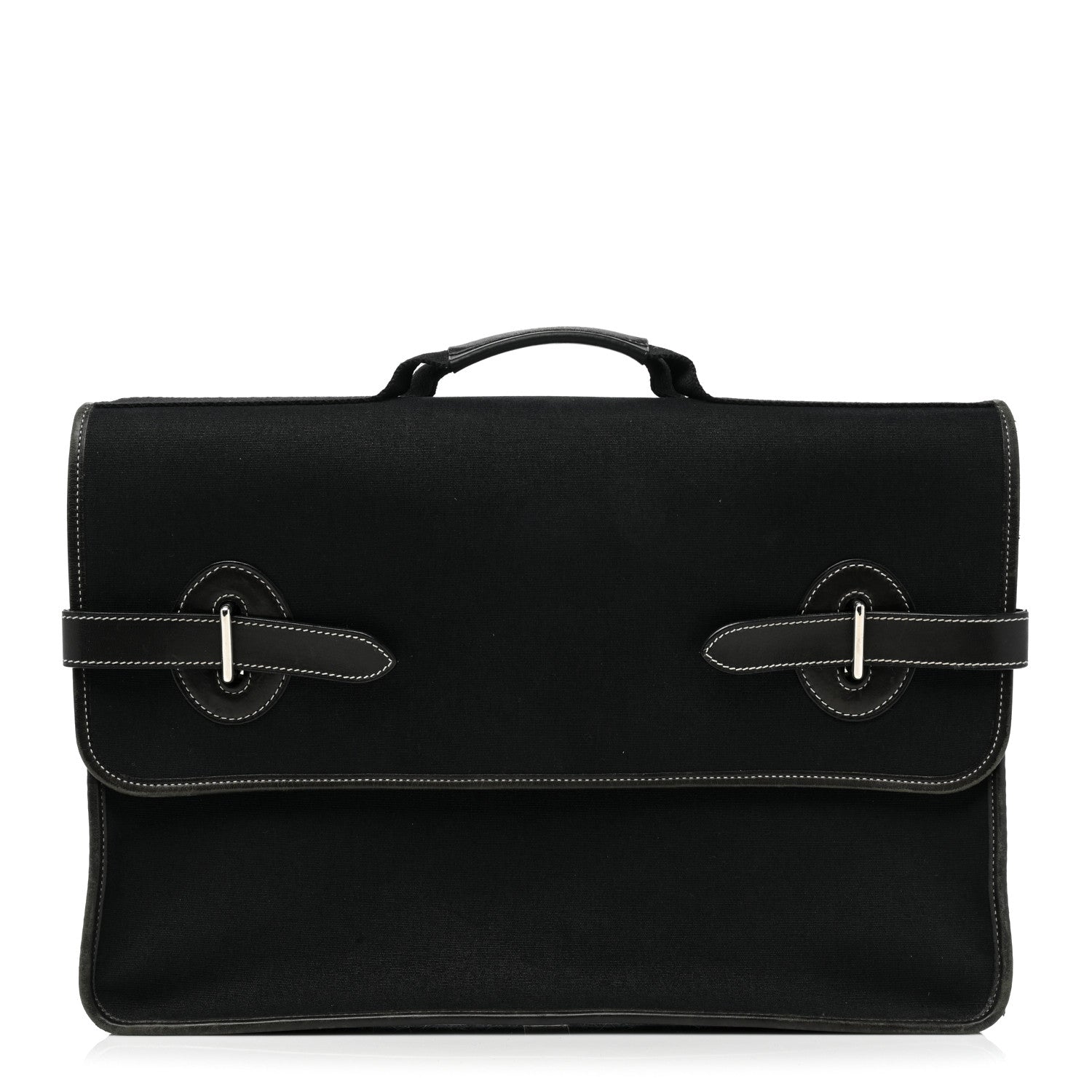 Hermes Toile Officier Buenaventura Briefcase Black 1 of 23